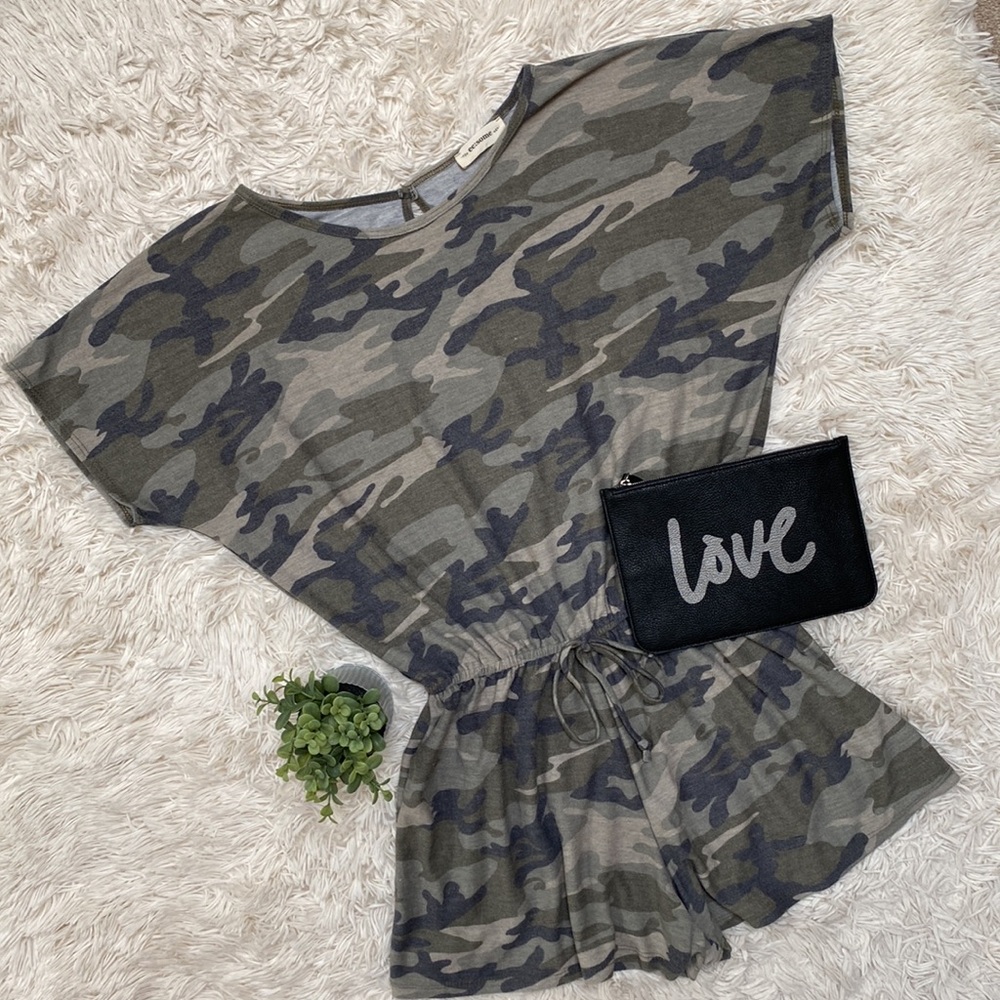 EE Some Camouflage Romper 💗 Olive Taupe & Gray